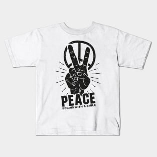 'Peace Begins With a Smile' Kindness Shirt Kids T-Shirt